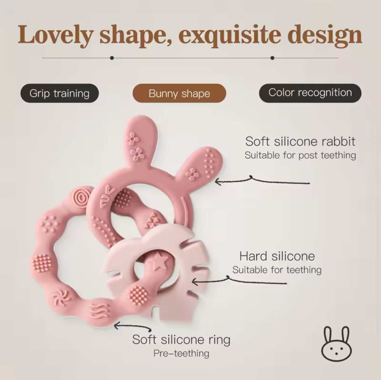 Food-Grade Silicone Baby Teething Rings